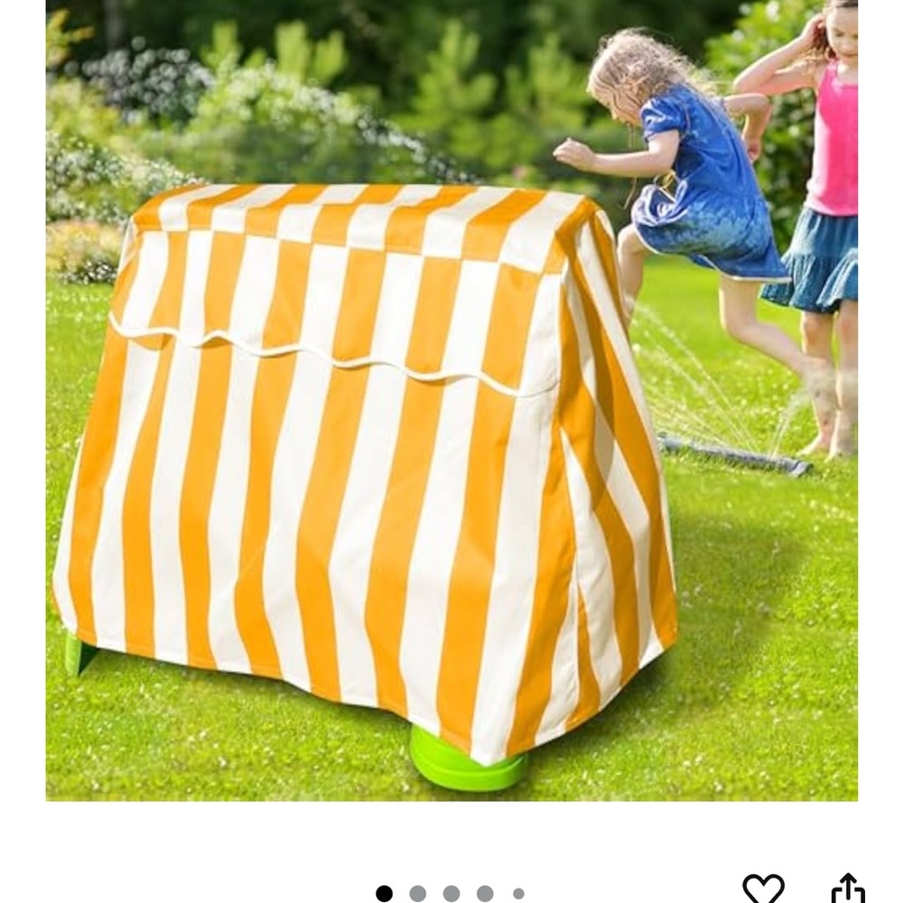 Orange and White Striped Water Table Cover